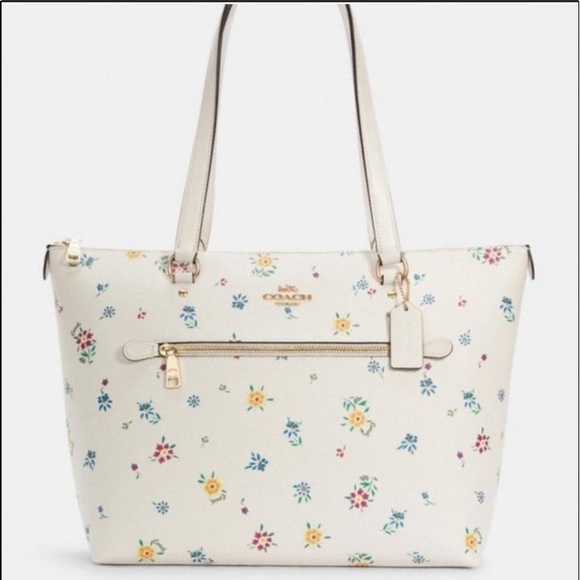 COACH Gallery Tote with matching Mirror Bag Charm - Picture 3 of 16